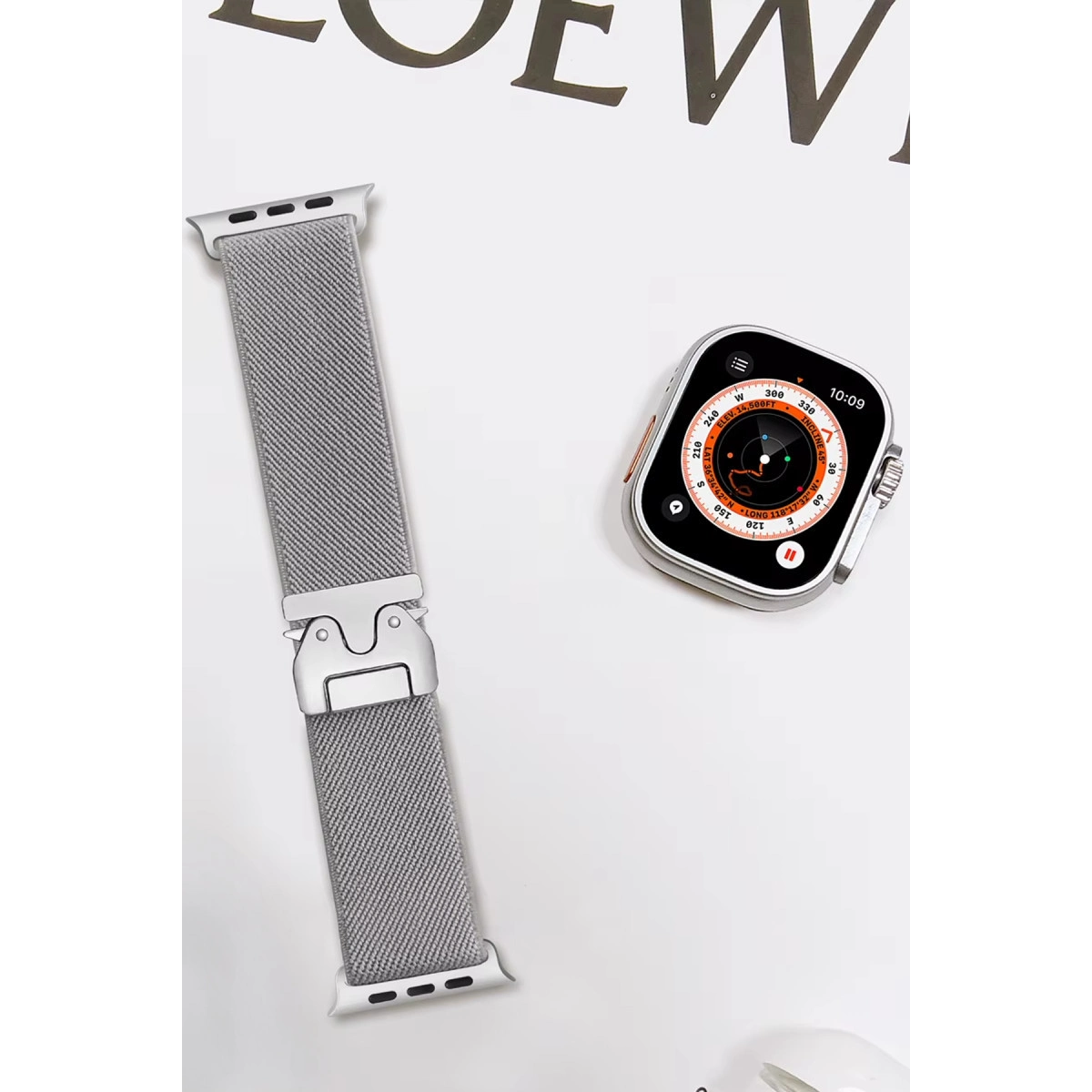 Evimdeyokyok Apple Watch 42Mm Forest Kumaş Kordon - Titan Gri