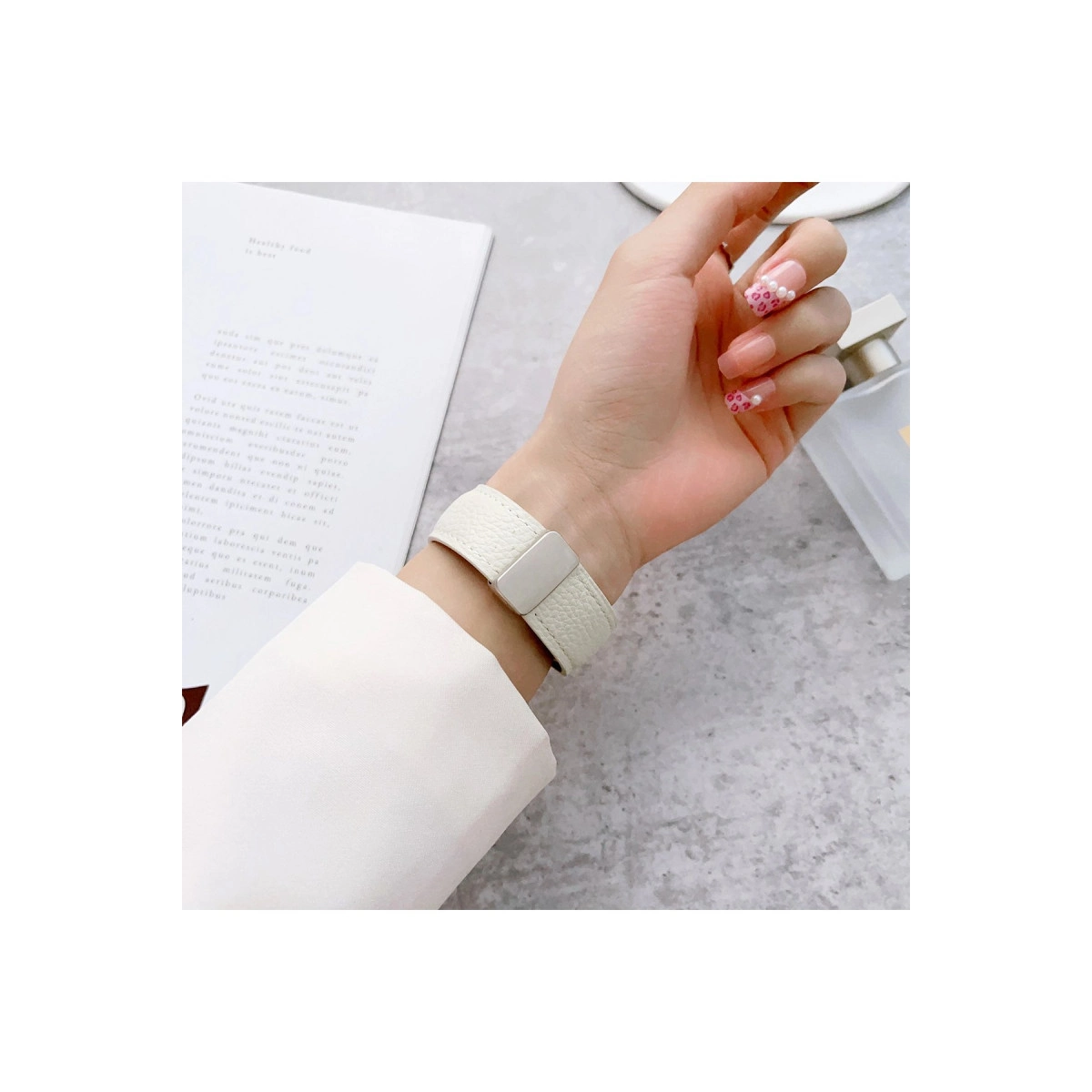 Evimdeyokyok Apple Watch 42Mm Kr414 Daks Deri Kordon (Saat Değildir) - Pembe