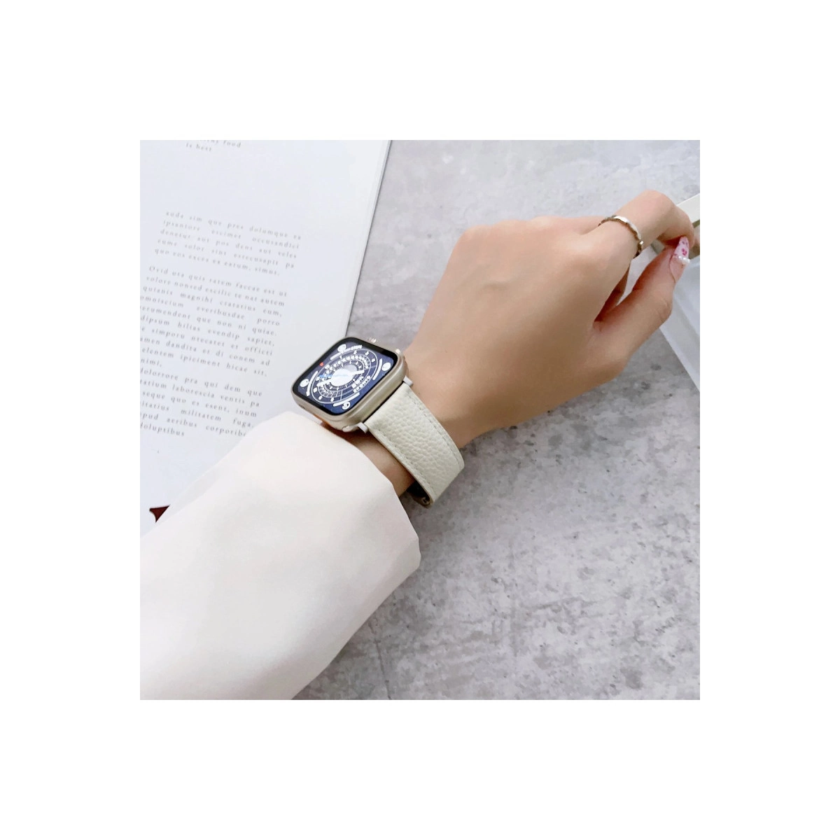 Evimdeyokyok Apple Watch 42Mm Kr414 Daks Deri Kordon (Saat Değildir) - Pembe
