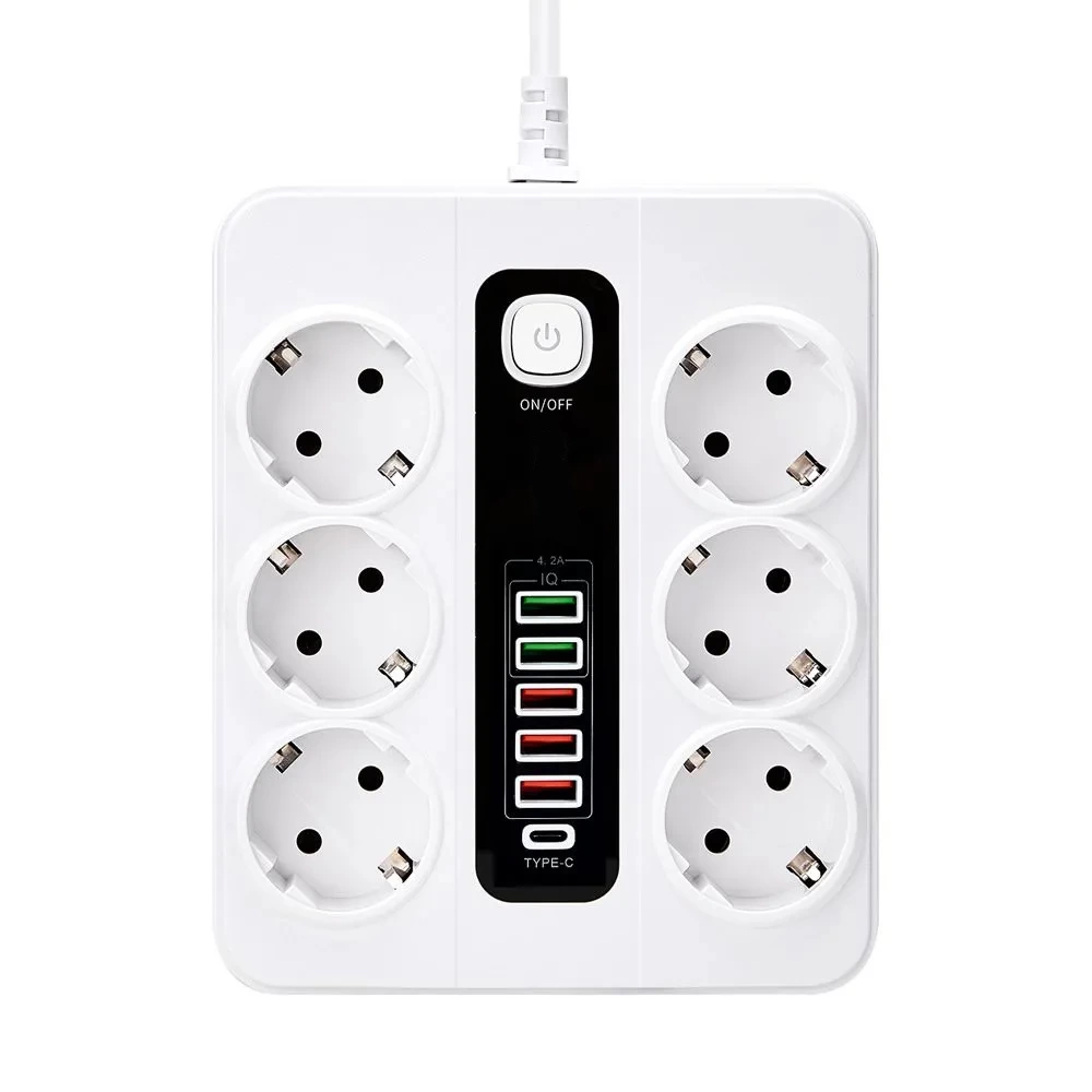 Evimdeyokyok Hp-H04 3000W 10Amper 6’Lı 2Metre Uzatma Kablolu Çoklu Termal Akım Priz