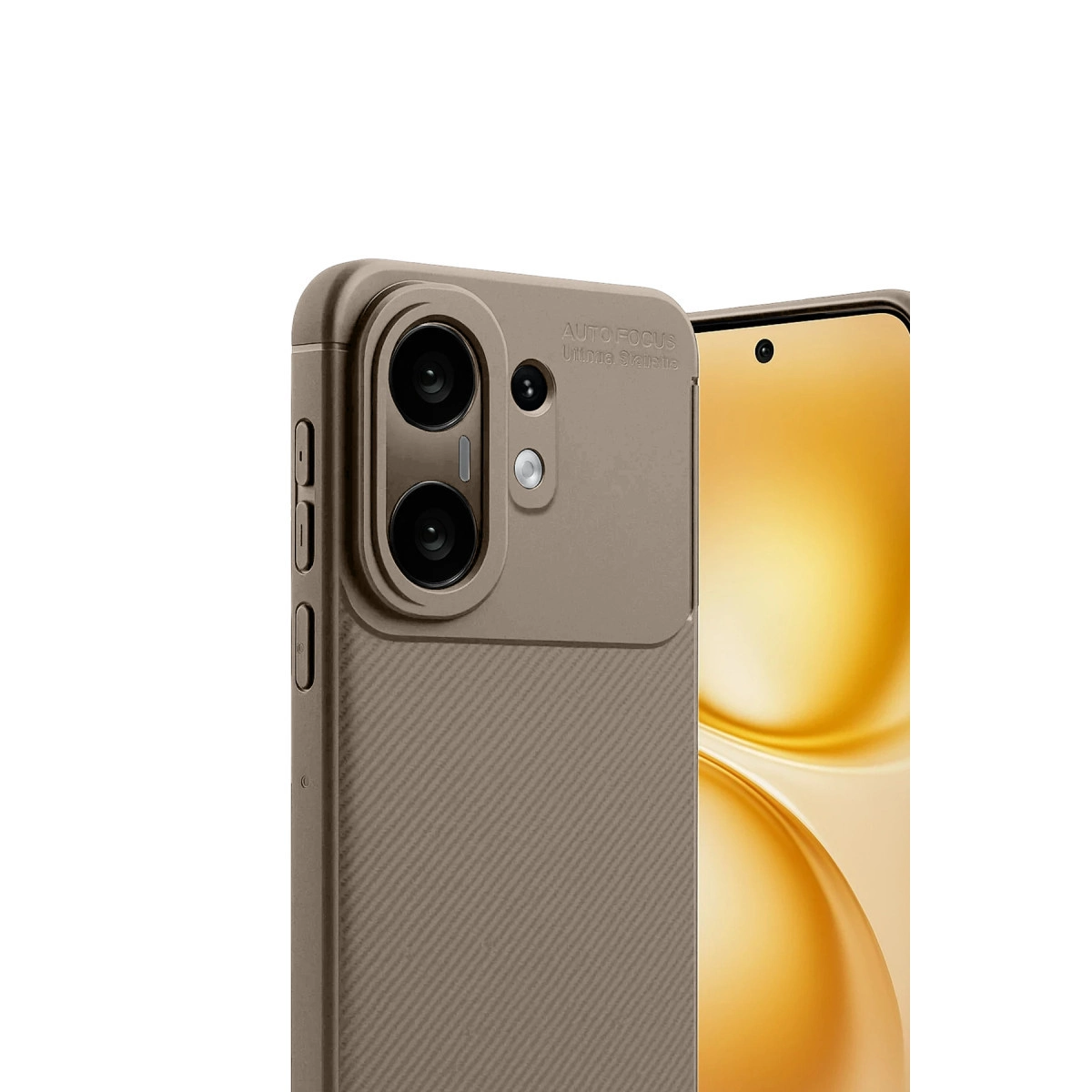 Evimdeyokyok Newface Vivo X200 Fe Auto Focus Karbon Kapak -Kahverengi