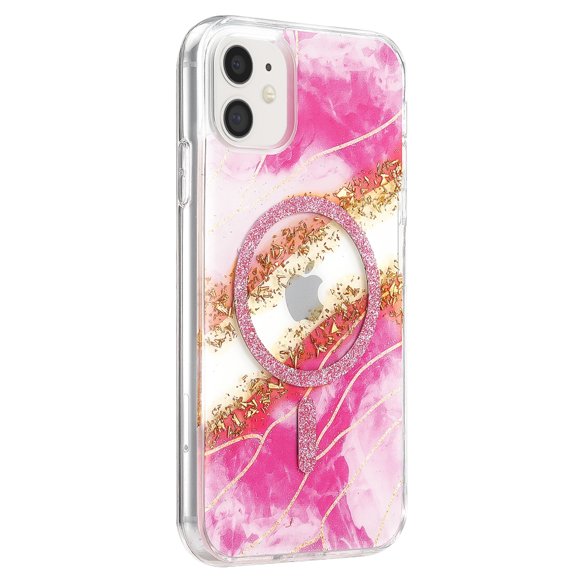 Evimdeyokyok Onegif Apple İphone 11 Lotus Simli Magsafe Kapak - Pembe