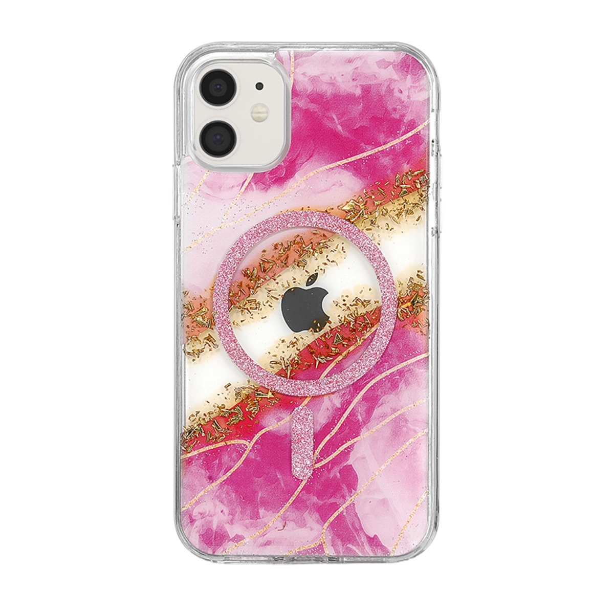 Evimdeyokyok Onegif Apple İphone 11 Lotus Simli Magsafe Kapak - Pembe