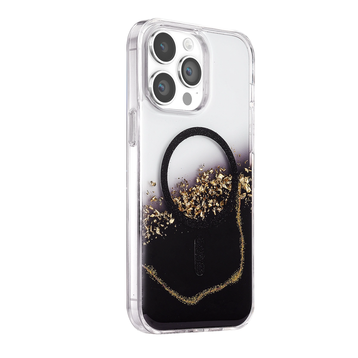 Evimdeyokyok Onegif Apple İphone 14 Pro Max Lotus Simli Magsafe Kapak - Siyah