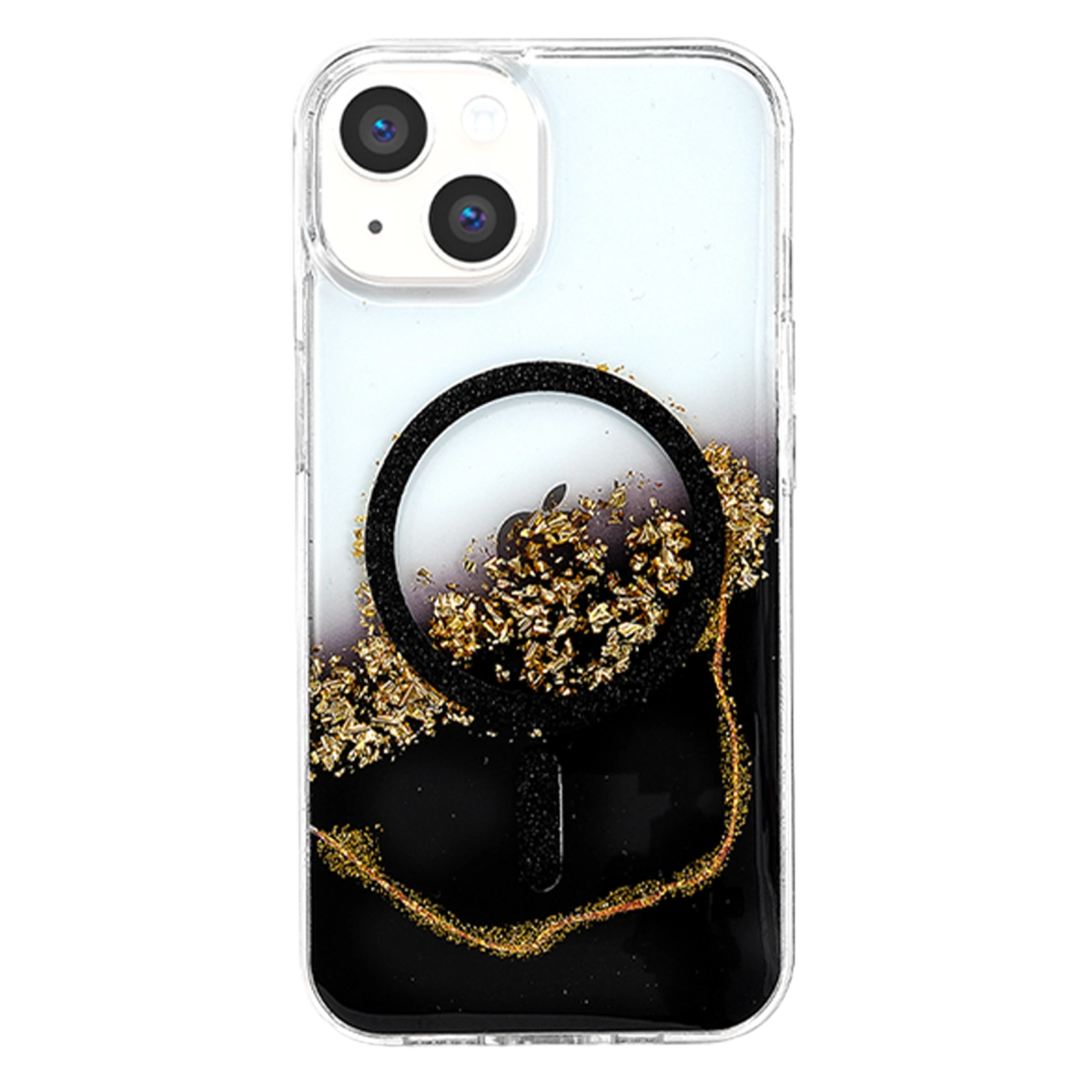 Evimdeyokyok Onegif Apple İphone 15 Lotus Simli Magsafe Kapak - Siyah