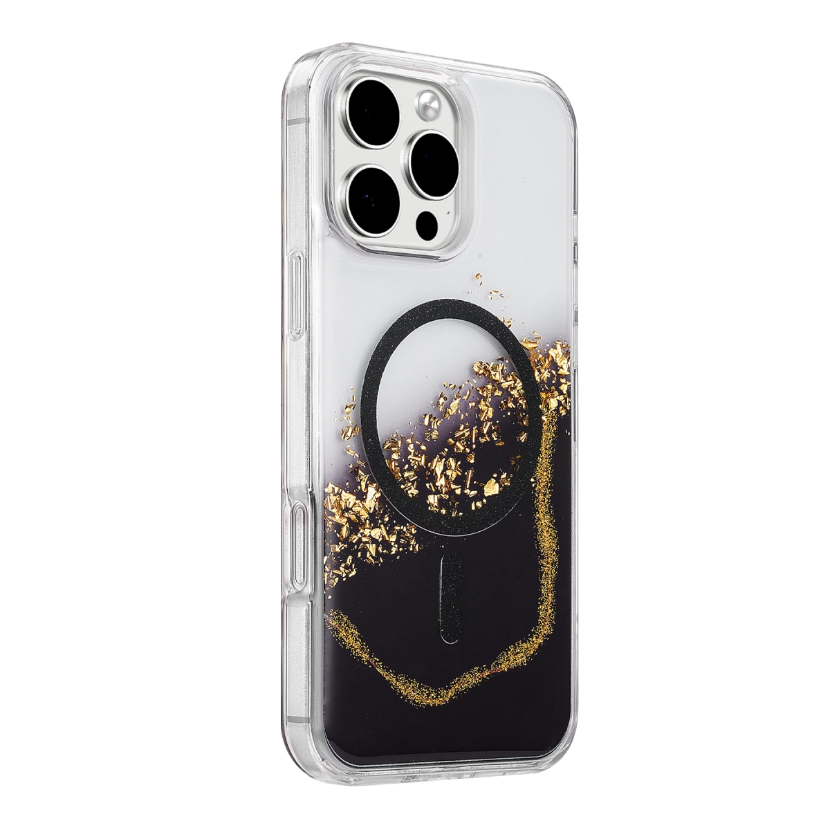 Evimdeyokyok Onegif Apple İphone 16 Pro Max Lotus Simli Magsafe Kapak - Siyah