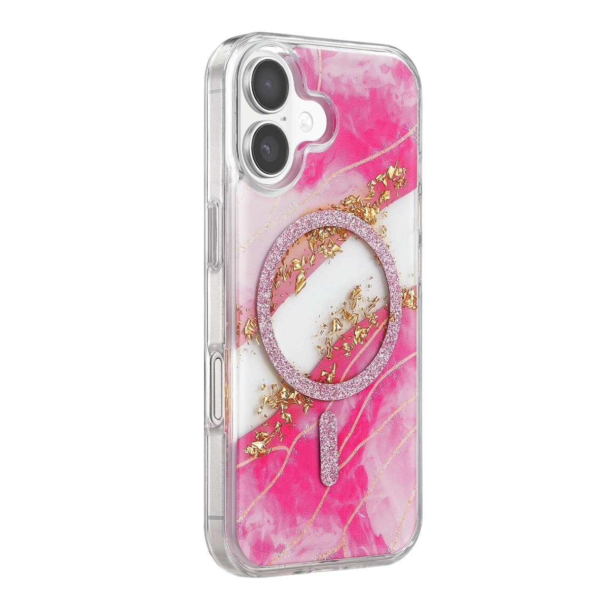 Evimdeyokyok Onegif Apple İphone 17 Lotus Simli Magsafe Kapak - Pembe