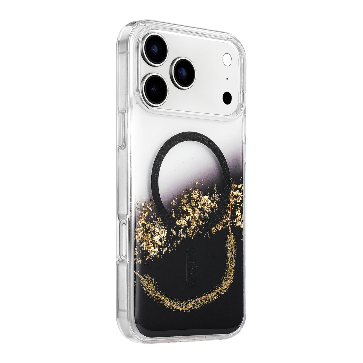 Evimdeyokyok Onegif Apple İphone 17 Pro Max/18 Pro Max Lotus Simli Magsafe Kapak - Siyah