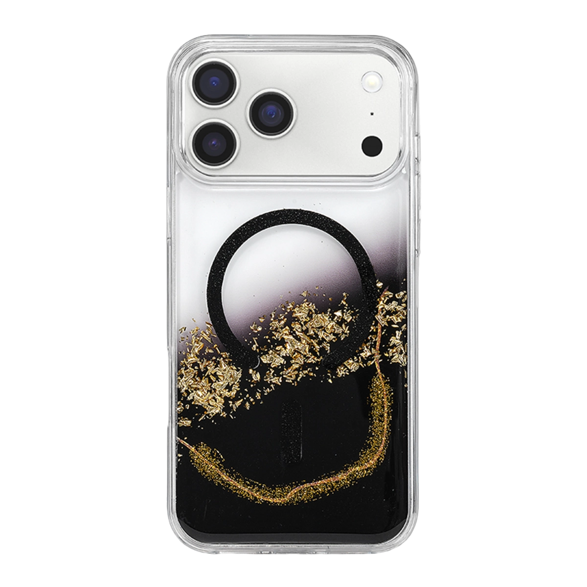 Evimdeyokyok Onegif Apple İphone 17 Pro Max/18 Pro Max Lotus Simli Magsafe Kapak - Siyah