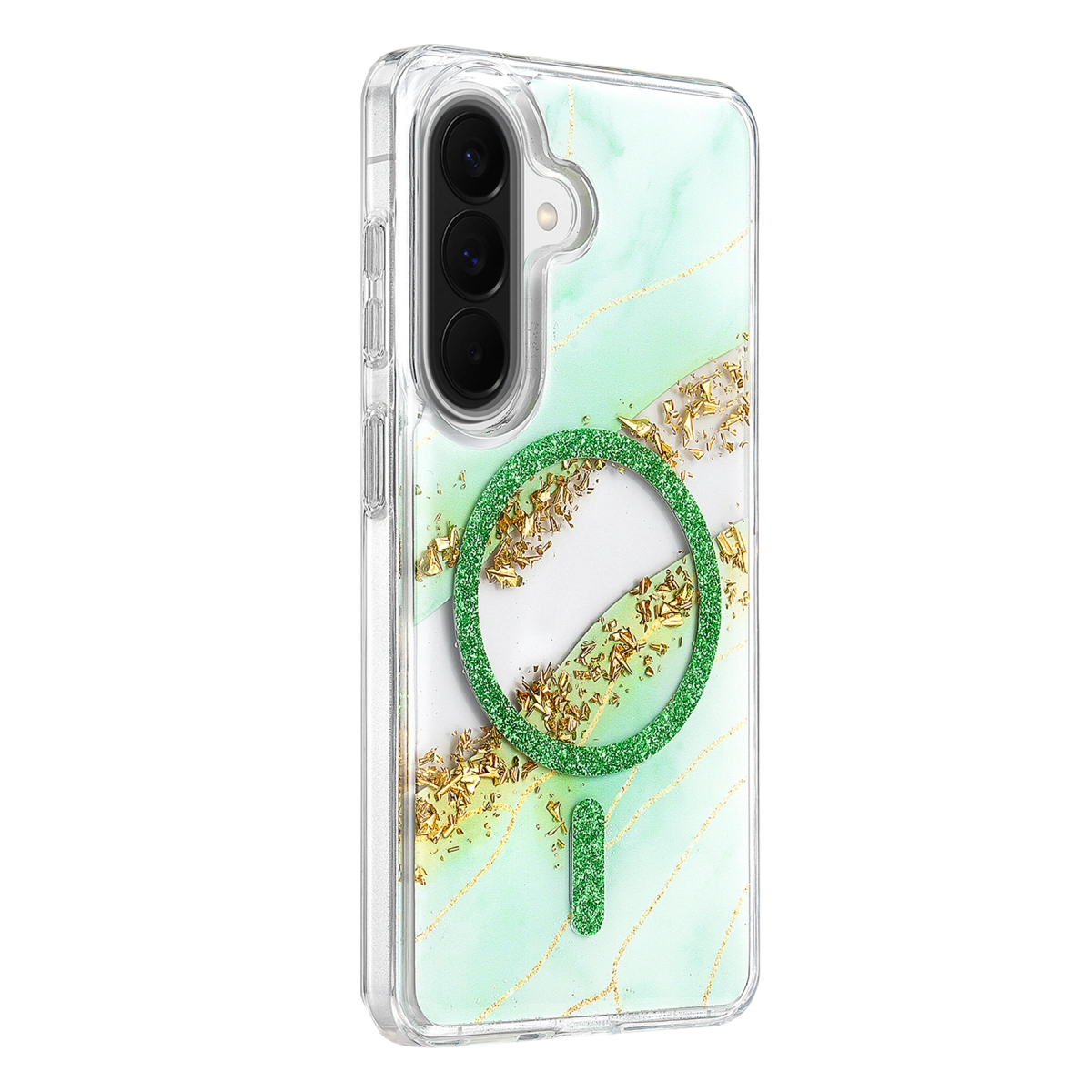 Evimdeyokyok Onegif Samsung Galaxy A37 5G Lotus Simli Magsafe Kapak - Yeşil