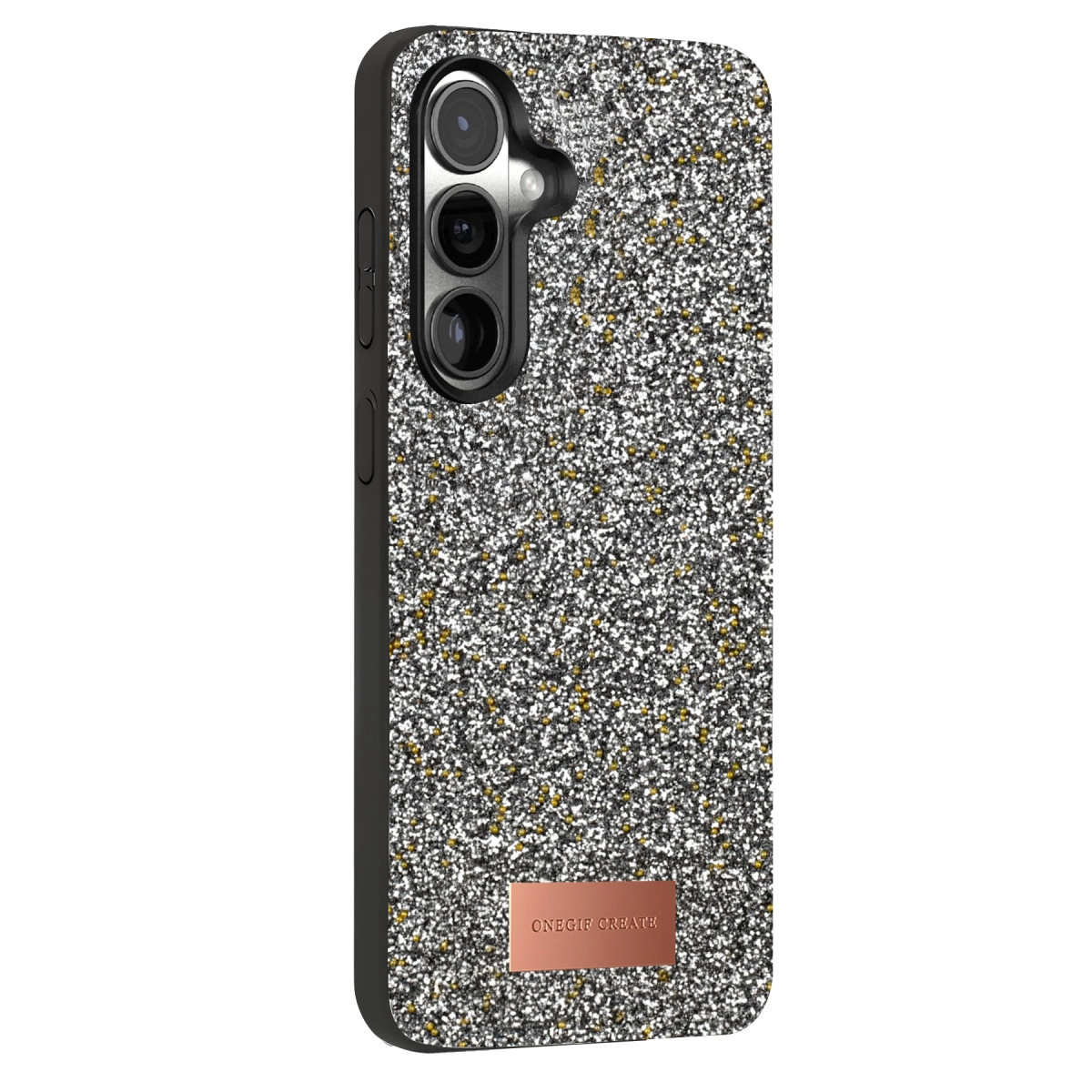 Evimdeyokyok Onegif Samsung Galaxy S25 Bright Simli Kapak - Gold
