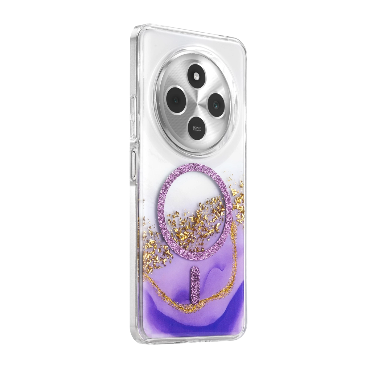 Evimdeyokyok Onegif Xiaomi Redmi 14C Lotus Simli Magsafe Kapak - Mor