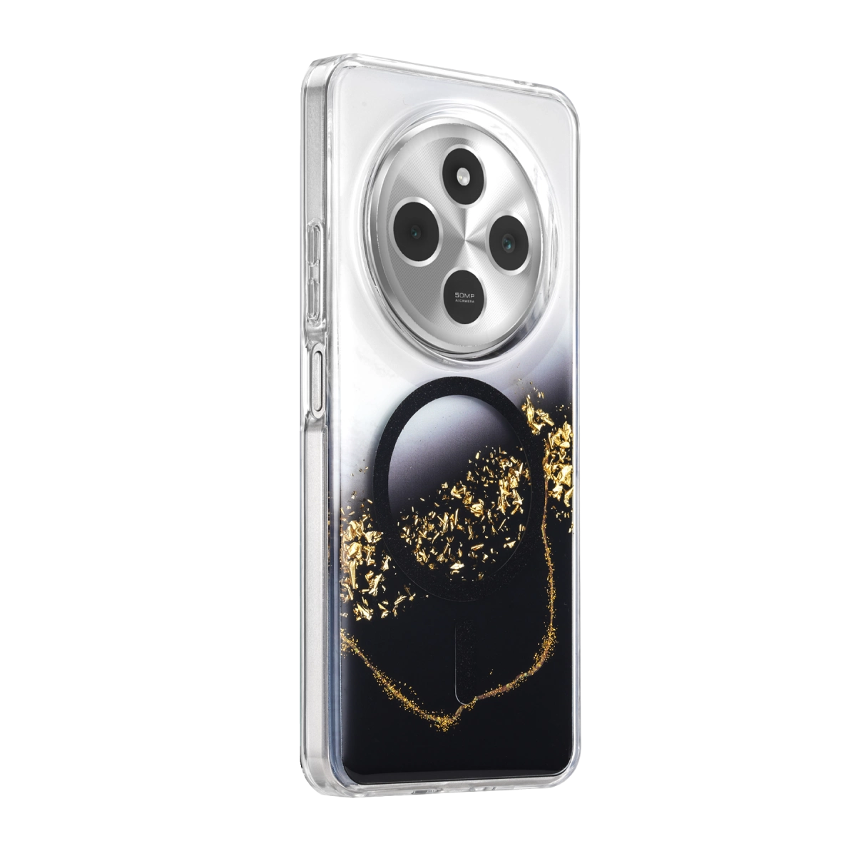 Evimdeyokyok Onegif Xiaomi Redmi 14C Lotus Simli Magsafe Kapak - Siyah