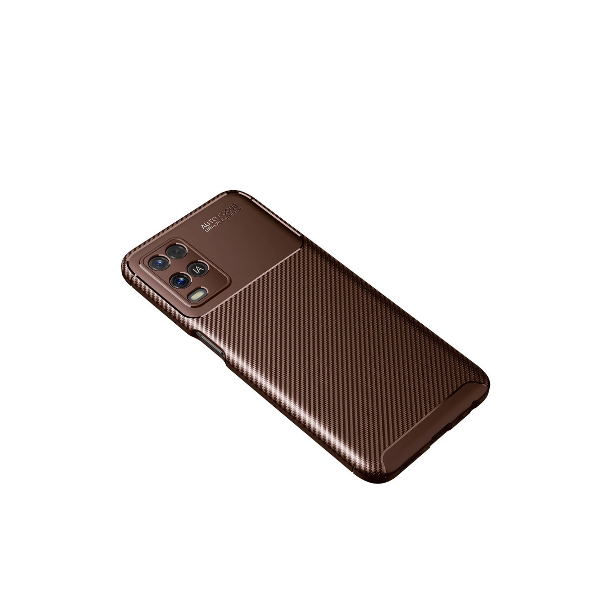Evimdeyokyok Oppo A54 4G Kılıf Auto Focus Karbon Kapak - Kahverengi