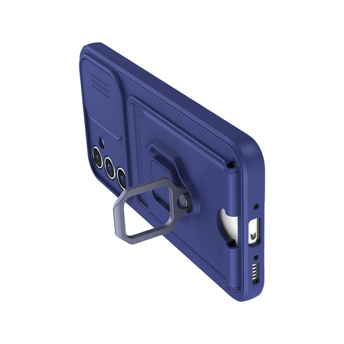 Evimdeyokyok Samsung Galaxy A54 5G Kılıf Zuma Kartvizitli Yüzüklü Silikon - Lacivert