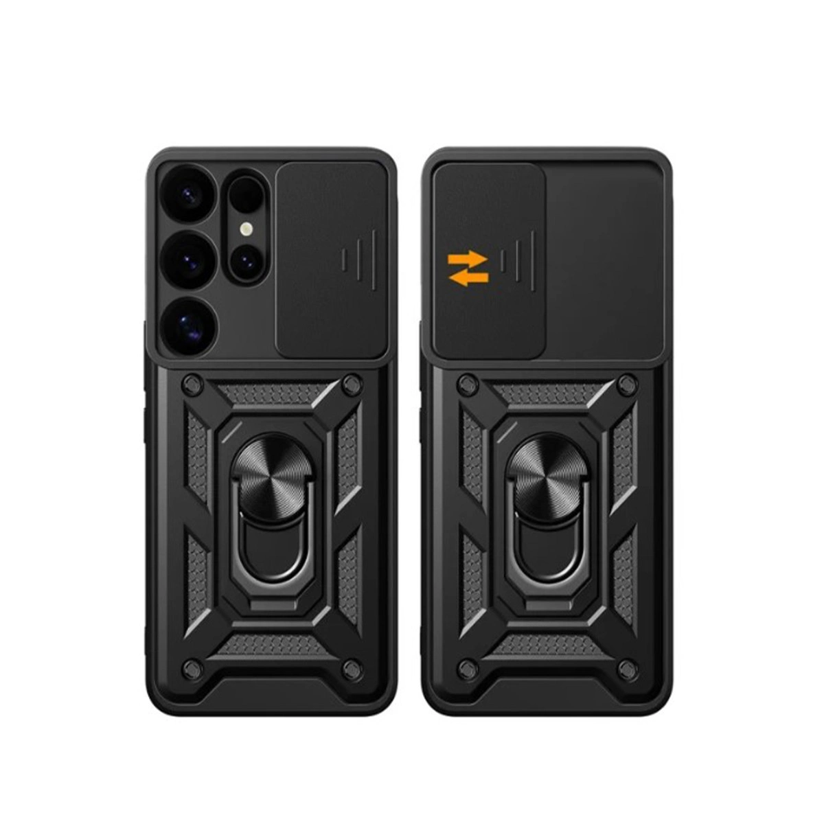 Evimdeyokyok Samsung Galaxy S25 Ultra Kılıf Pars Lens Yüzüklü Silikon - Siyah