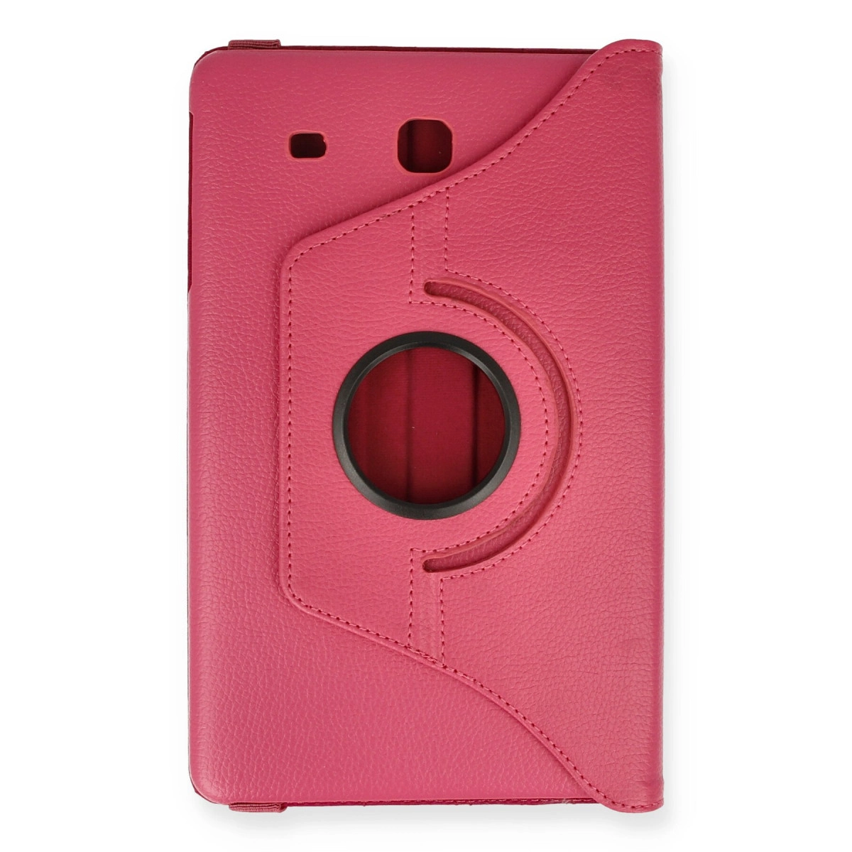 Evimdeyokyok Samsung Galaxy T560 Tab E 9.7 Kılıf 360 Tablet Deri Kılıf - Pembe