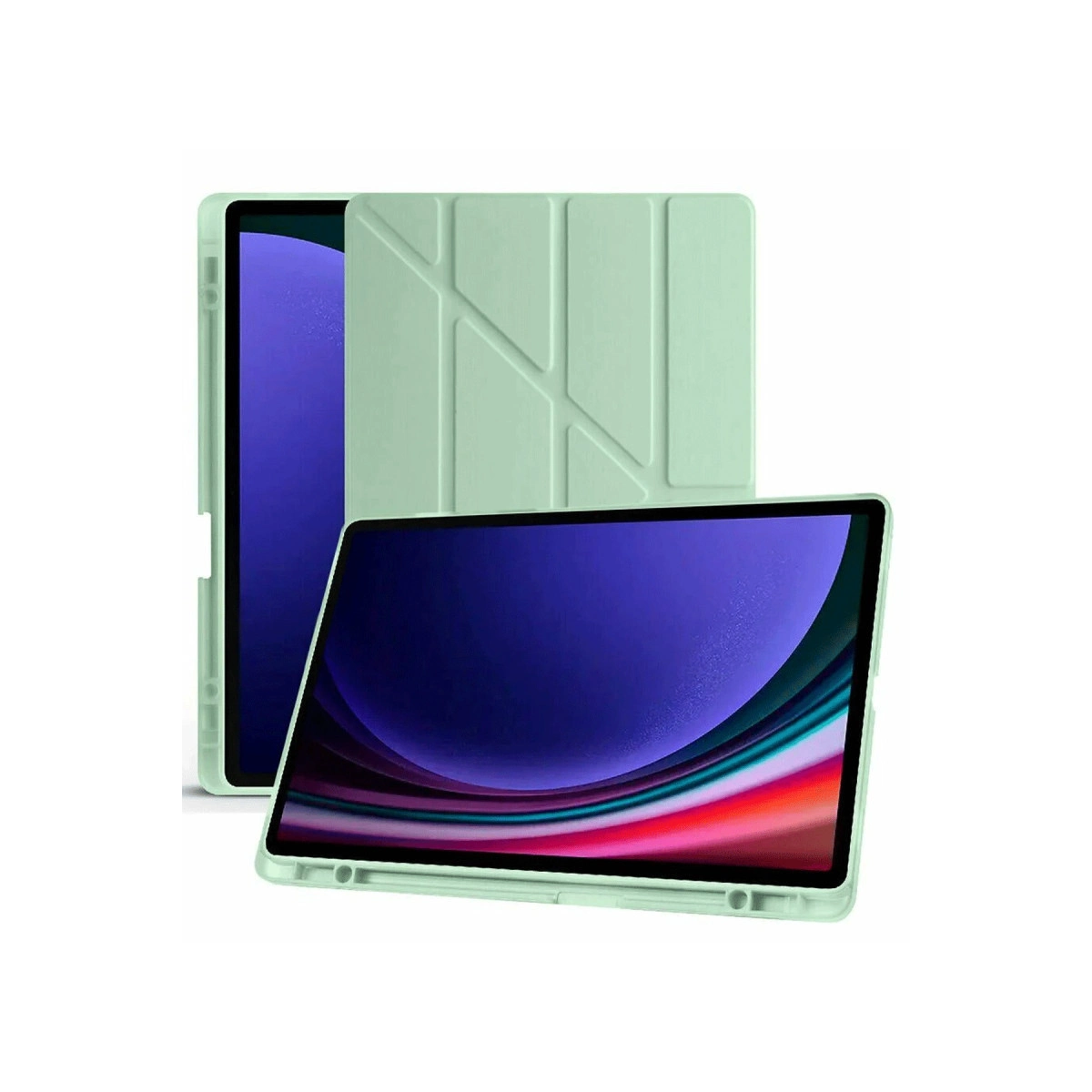Evimdeyokyok Samsung Galaxy X510 Tab S9 Fe 11 Kılıf Kalemlikli Mars Tablet Kılıfı - Açık Yeşil