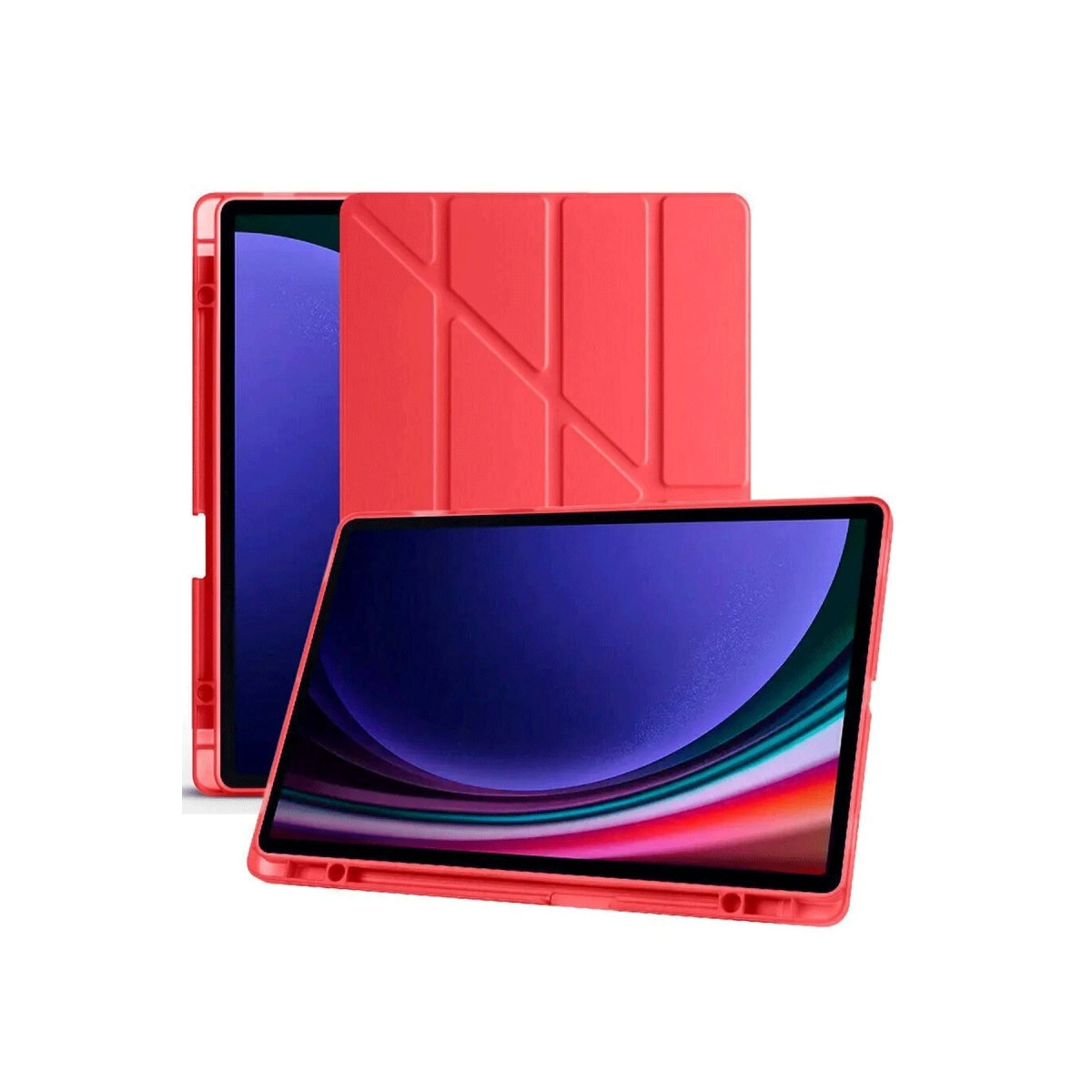 Evimdeyokyok Samsung Galaxy X510 Tab S9 Fe 11 Kılıf Kalemlikli Mars Tablet Kılıfı - Kırmızı