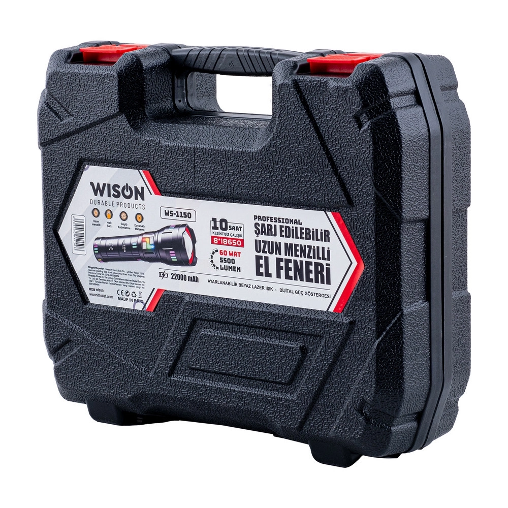 Evimdeyokyok Wison Ws-1150 Uzun Menzilli 60 Watt 5500 Lümen Profesyonel Güçlü El Feneri