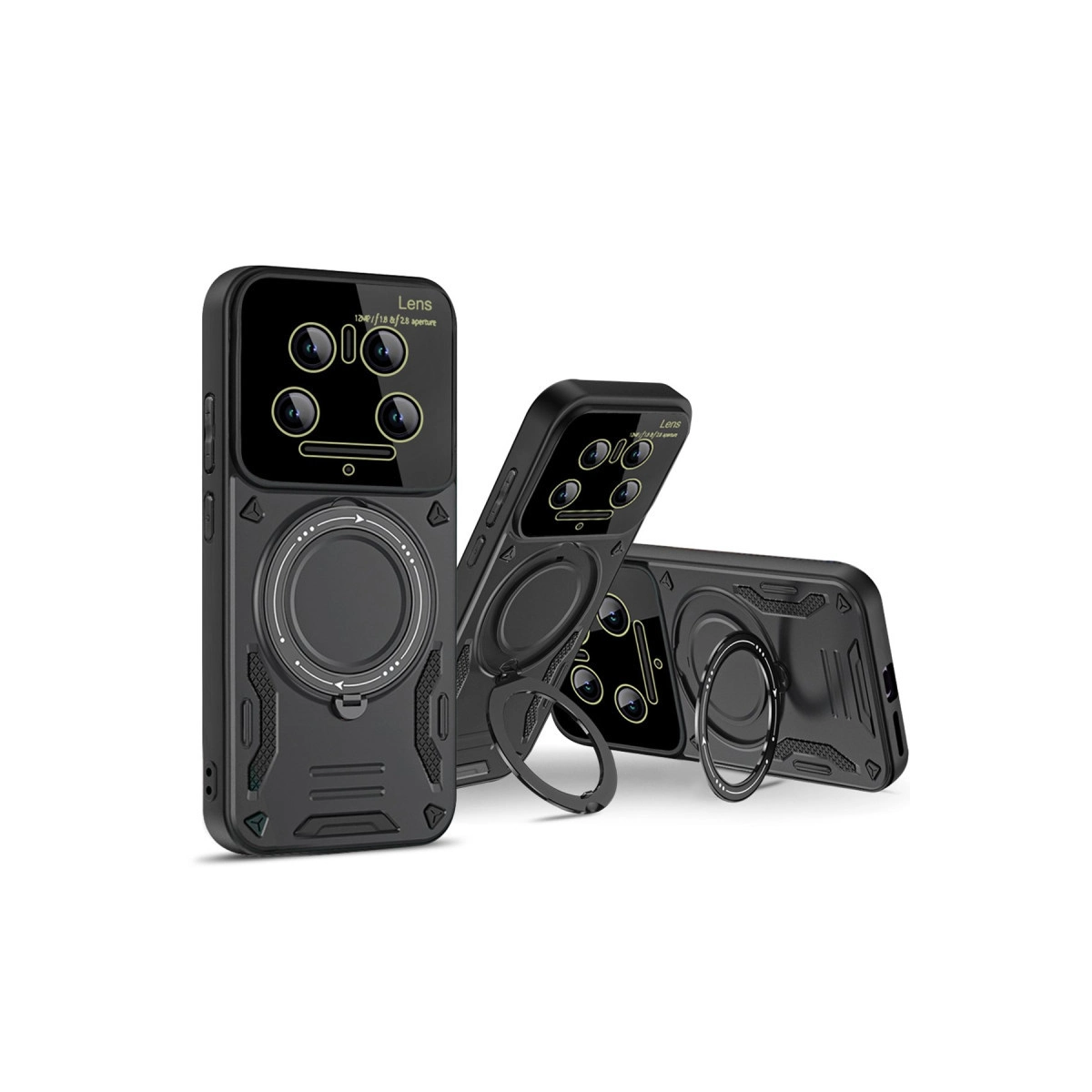 Evimdeyokyok Xiaomi Mi 14 Ultra Kılıf Joy Lens Standlı Kapak - Koyu Yeşil