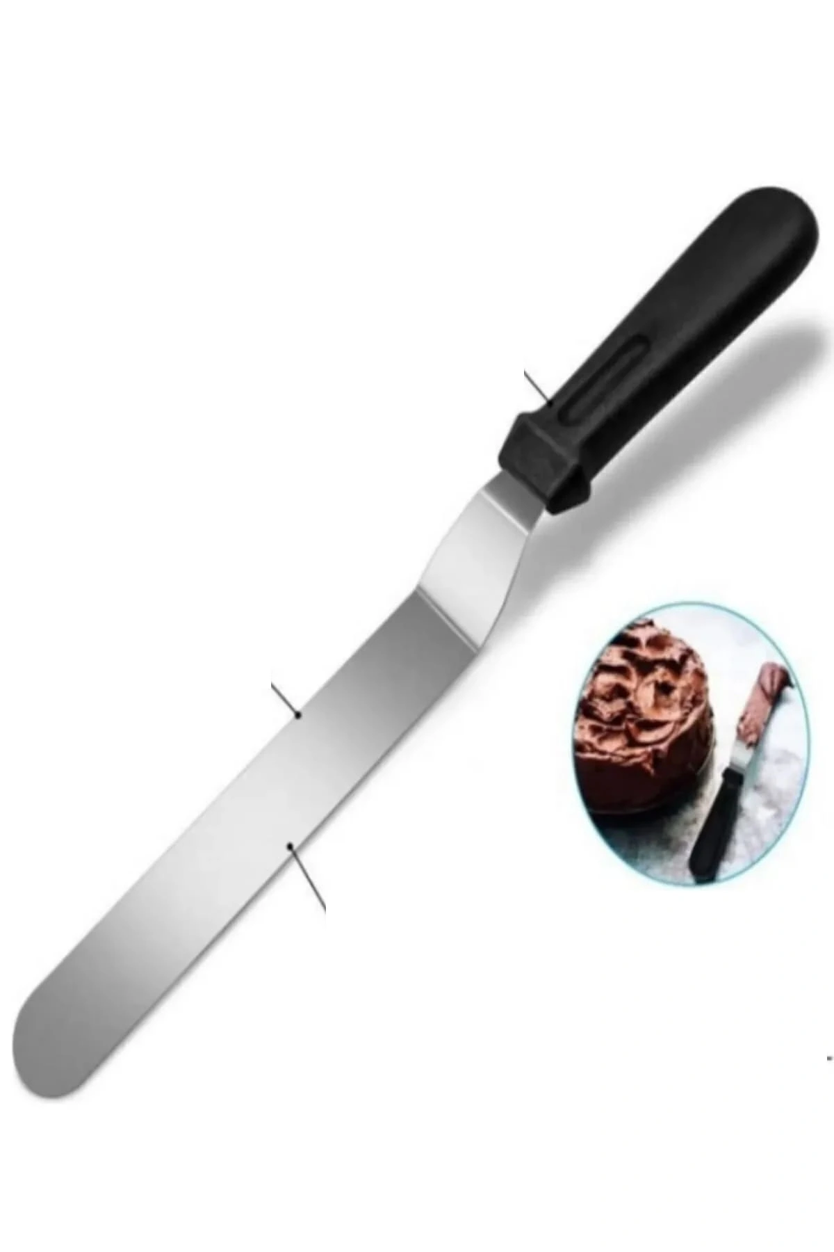 2Li Set Hamur Şekillendirici Eğik Pasta Spatulası Ve Metal Hamur Kesici Kazıyıcı Spatula
