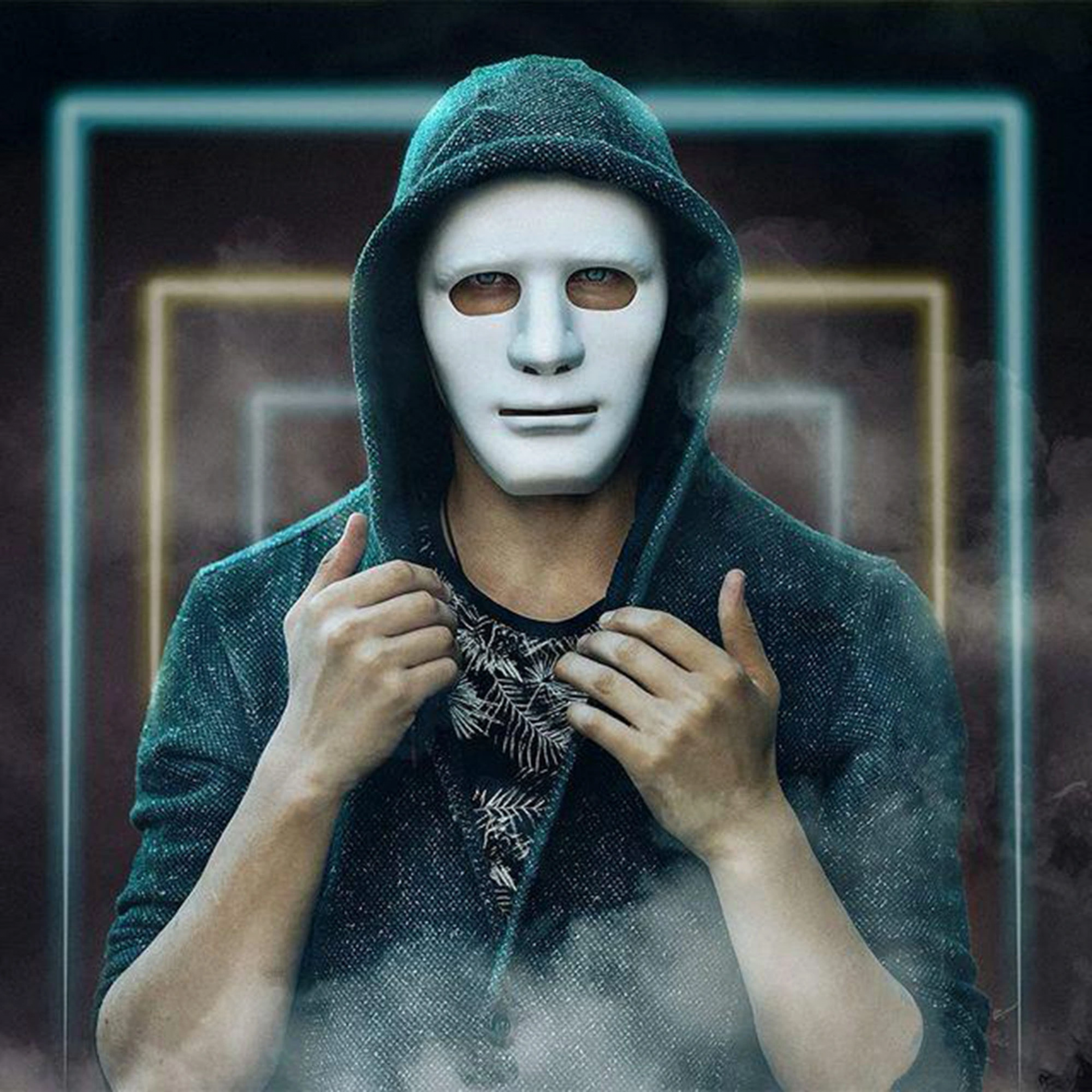 Beyaz Renk Hip Hop Anonim Jabbawockeez Dans Maskesi 18X19 Cm