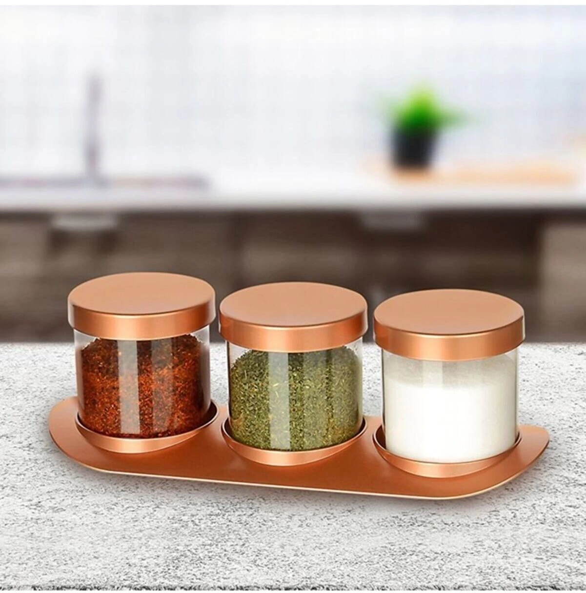 Bronz Baharat Seti Lüx 3Lü Set