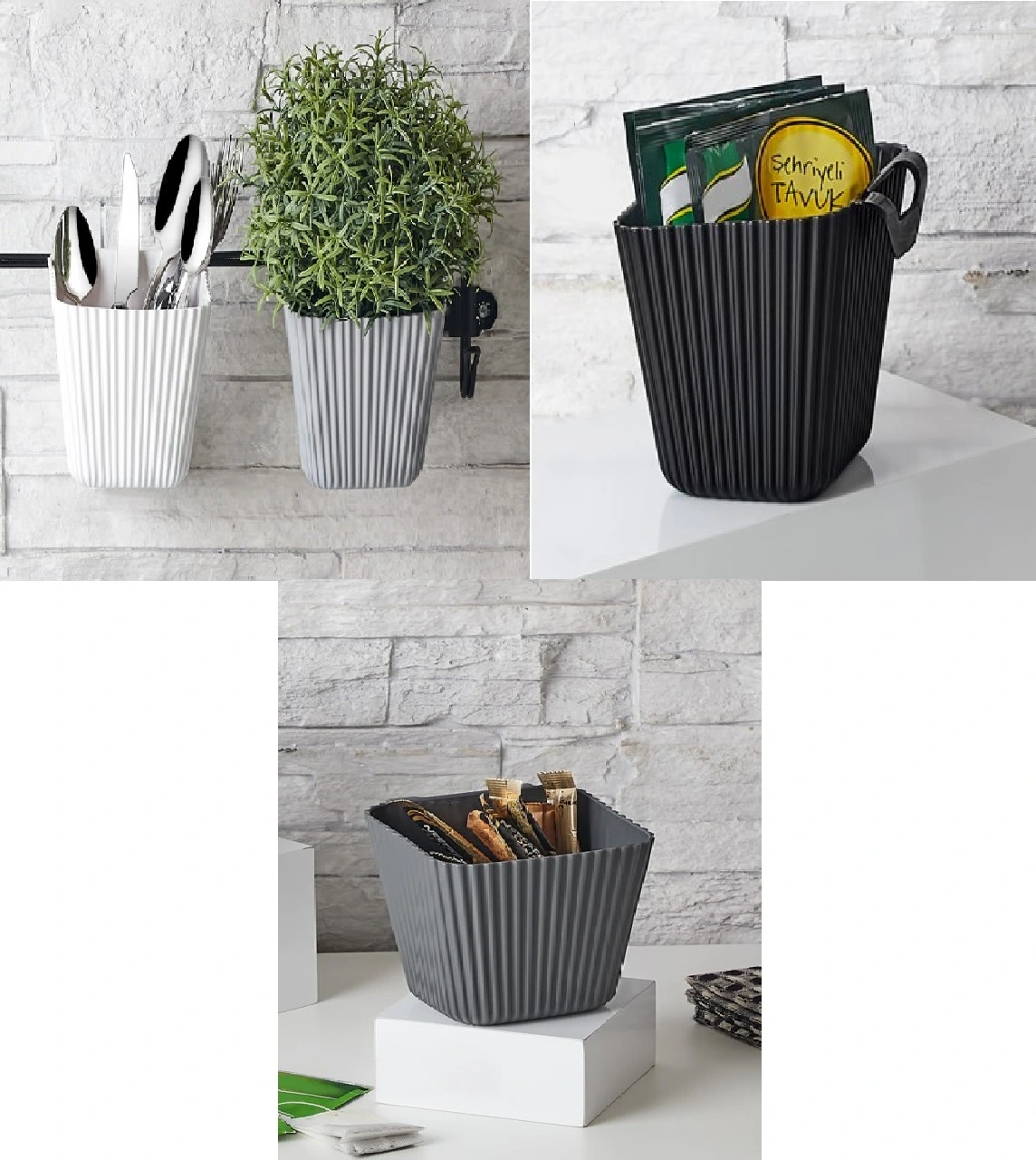 Duvara Asılan Çok Amaçlı Organizer - 2'Li Saksı Set