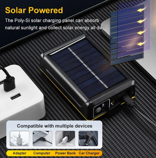 F.b.ı Pro F-3003 Alüminyum Pm10-Tg Led Type-C Powerbank Ve Solar Şarjlı Kamp Kafa Feneri