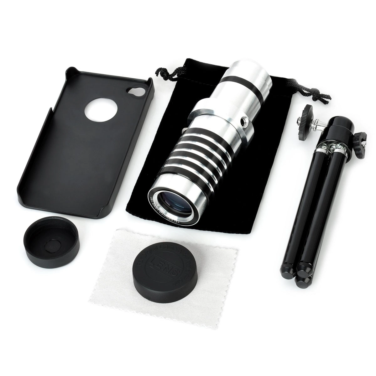 Iphone 5 5S - Iphone 4 4S Için Alüminyum 14X Optik Zoom Yakından Görüntü Çekme Dürbün