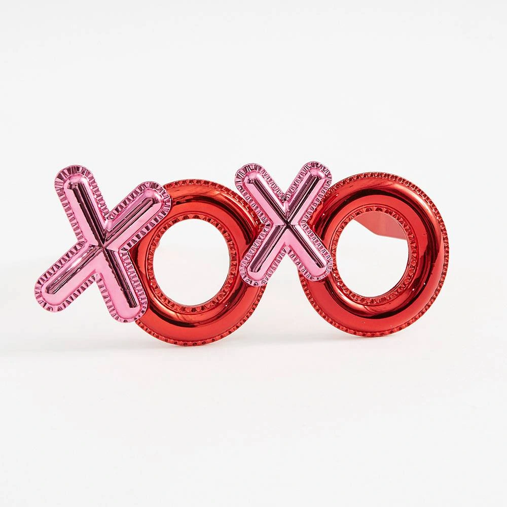 Kırmızı Renk Xoxo Yazılı Parti Gözlüğü 17X7 Cm