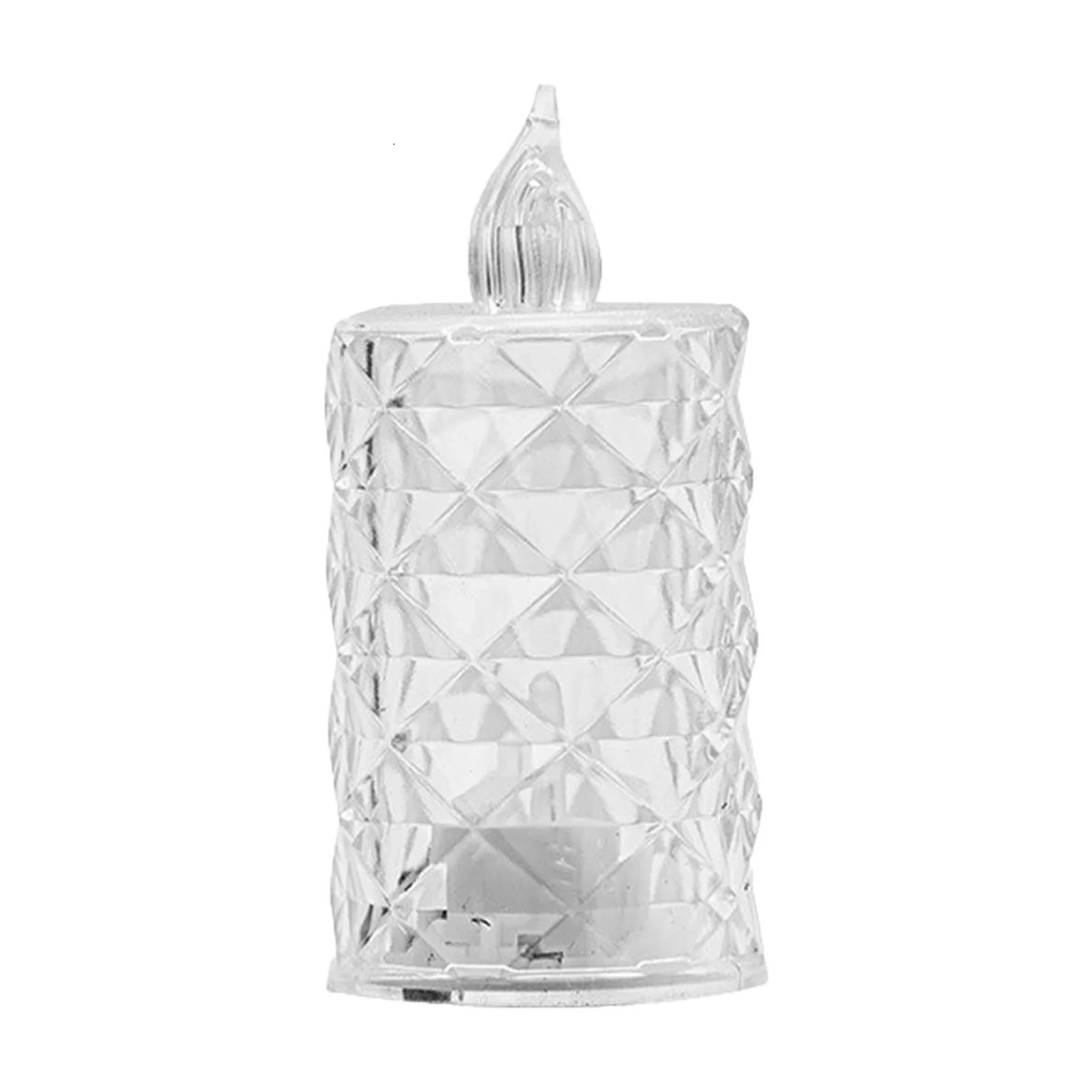 Led Mum Şeffaf Kristal Led Mum Pilli Alevsiz Çay Mumu Düğün Doğum Günü Ortam Işığı