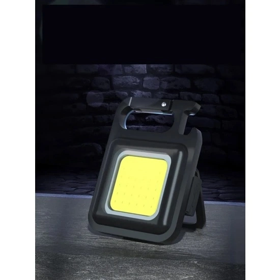 Mini 30 Ledli Mıknatıslı Anahtarlık Flash Kamp Lambası Askılı Kapak Açacaklı Şarjlı Fener