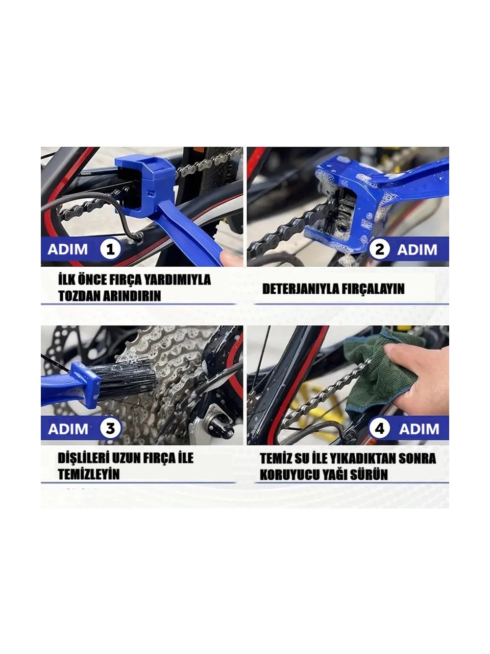 Motorsiklet &Amp Bisiklet Zinciri Temizleme Fırçası Çift Taraflı