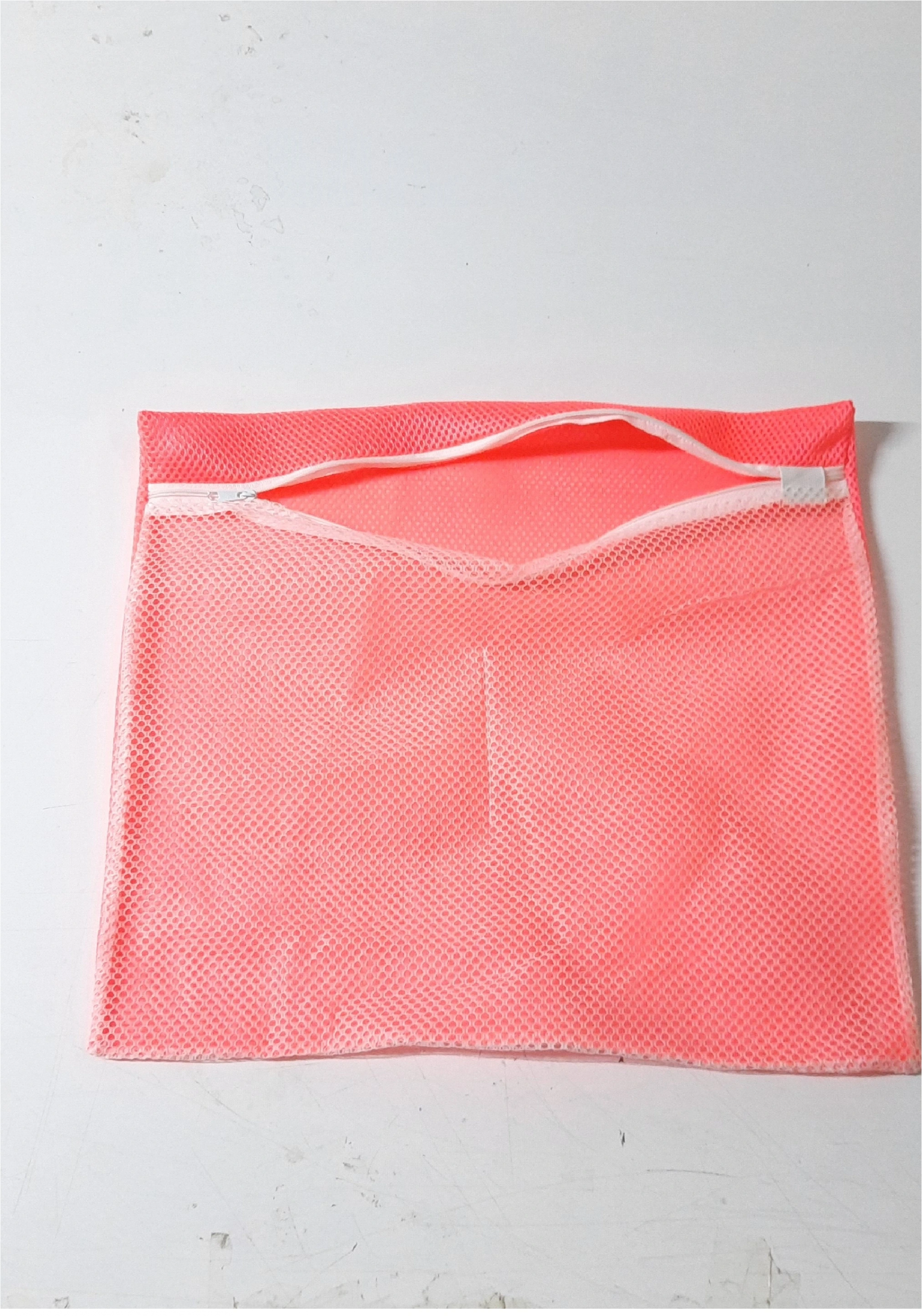 Pembe Fermuarlı - Hassas Çamaşır Terlik Ayakkabı Yıkama Filesi Büyük Boy