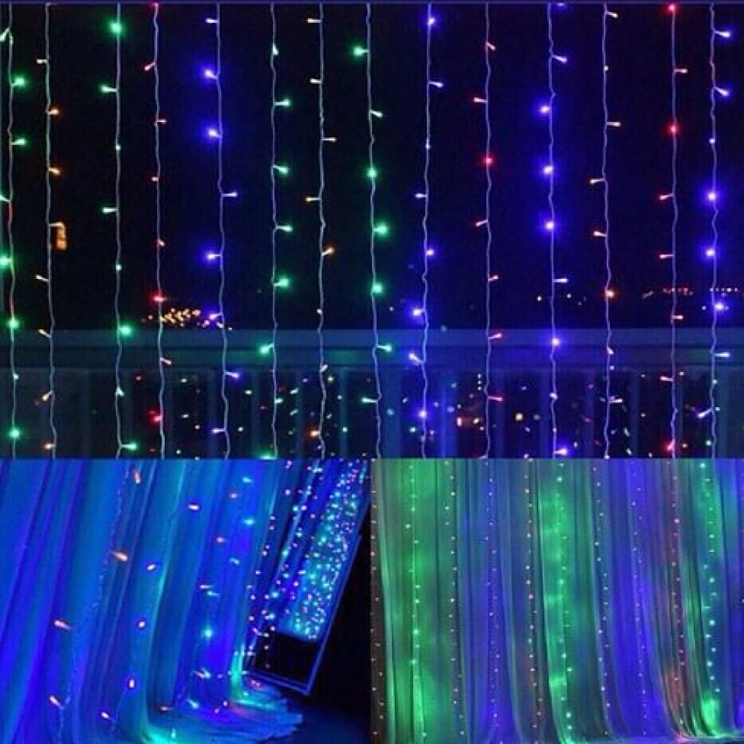 Perde Led 240 Ledli 8 Fonksiyonlu Dekor Lambası Rgb
