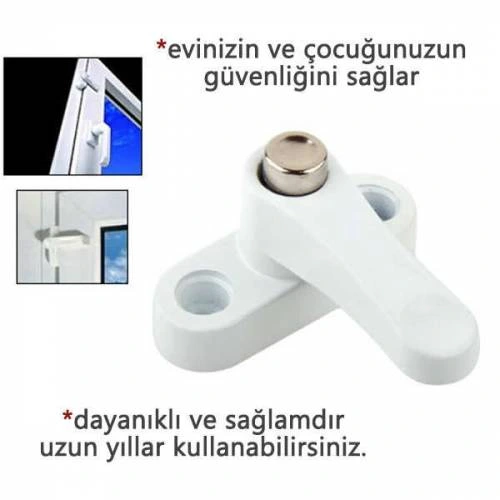 Pvc Kapı Pencere Emniyet Kilidi - Çelik - 6 Adet