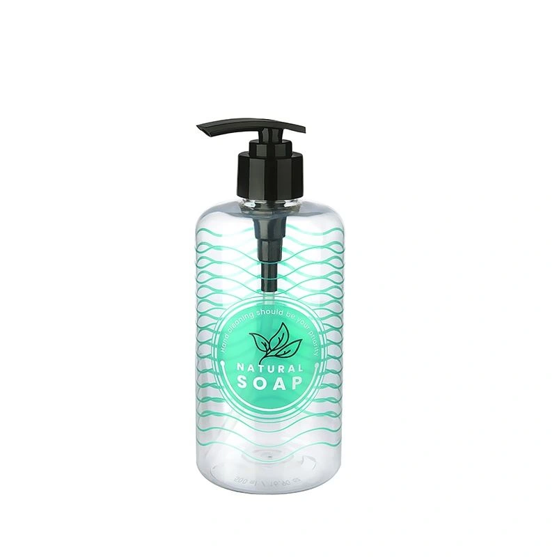 Şeffaf Sıvı Sabunluk Yuvarlak Plastik Pompalı 500 Ml