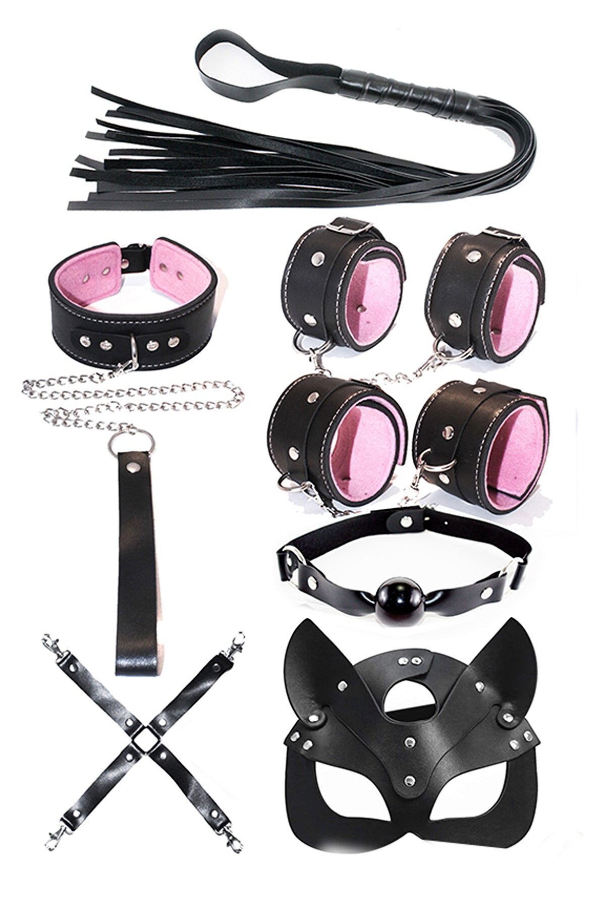 PinkStore Maskeli̇ Fantezi̇ Set (7 Parçalı)