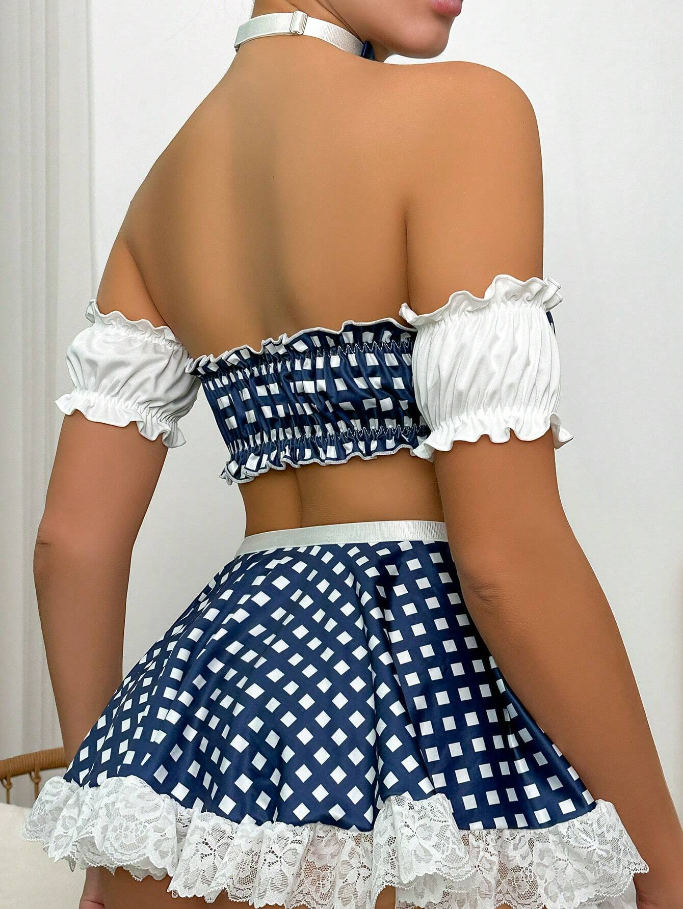 PinkStore Laci̇vert Pi̇ti̇kare Etekli̇ Fantazi̇ Kost&uuml;m