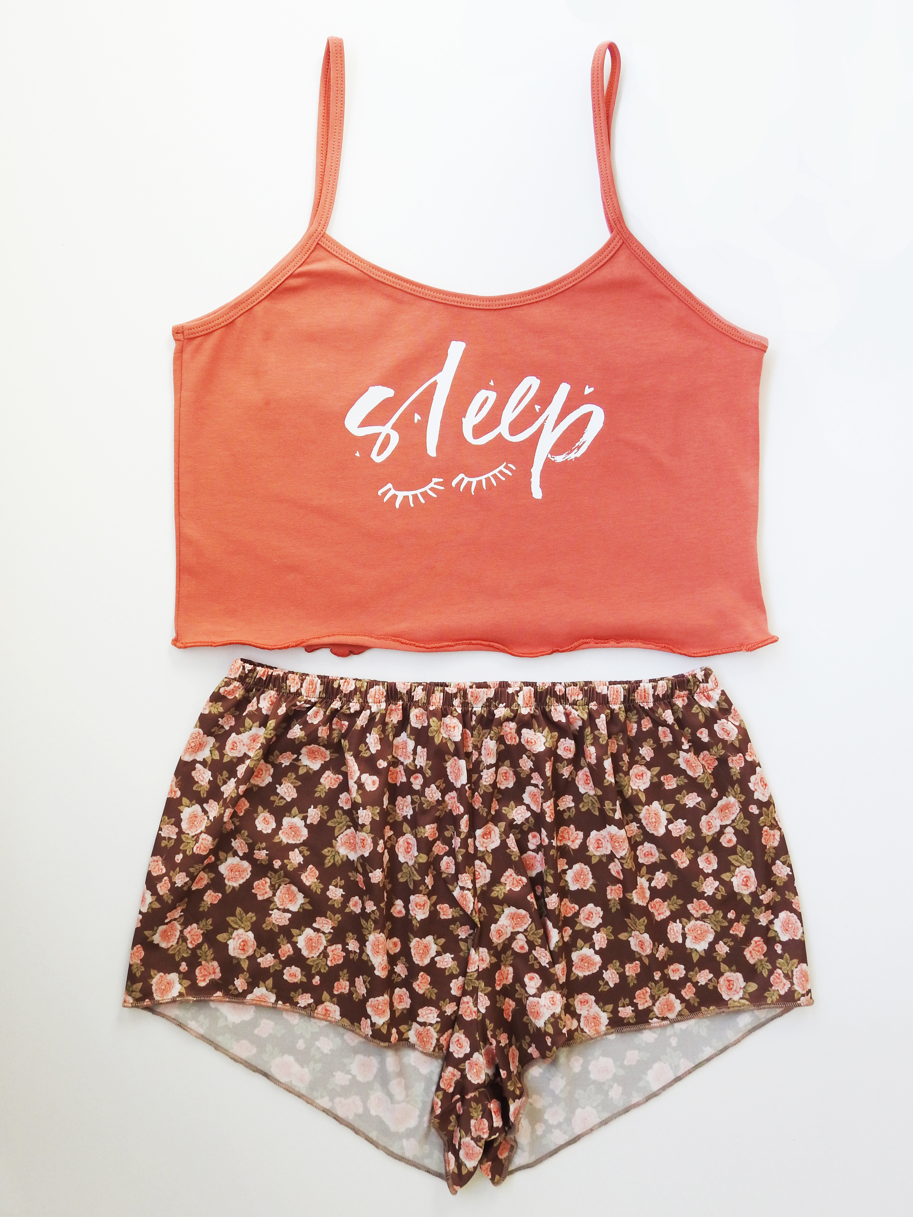 PinkStore Çi̇çek Desenli̇ Baskılı Şort Takım