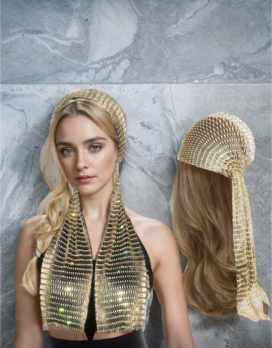 PinkStore Taşlı Kafa Aksesuarı Kri̇stal Bandana