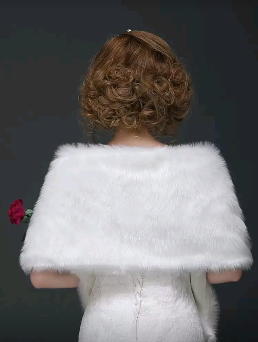 PinkStore Kürk Ori̇ji̇nal Beyaz Seksi̇ Omuzluk Şık Kürk