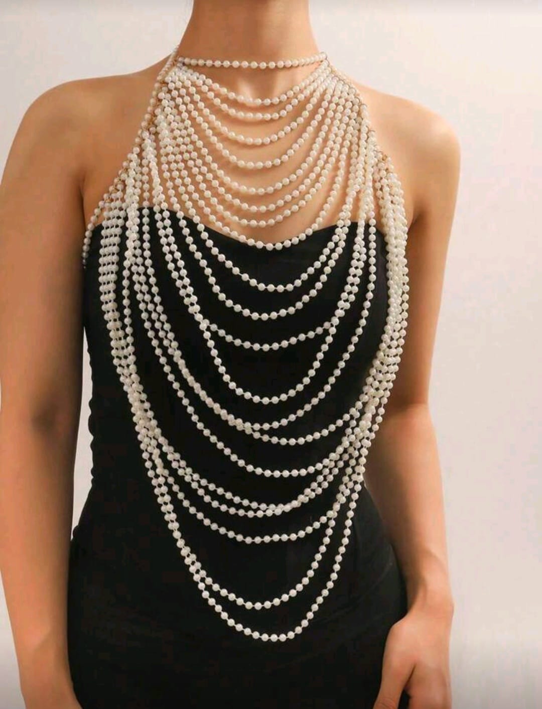 PinkStore İnci̇li̇ Seksi̇ Vücut Aksesuarı , Şık Busti̇yer