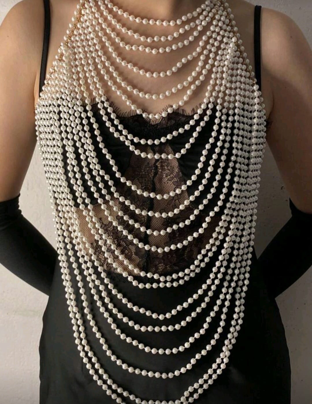 PinkStore İnci̇li̇ Seksi̇ Vücut Aksesuarı , Şık Busti̇yer