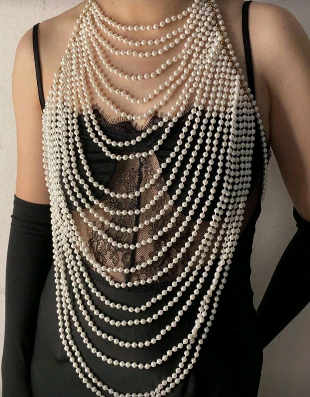 PinkStore İnci̇li̇ Seksi̇ Vücut Aksesuarı , Şık Busti̇yer