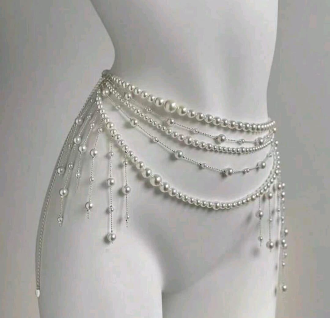 PinkStore Kadın Seksi̇ Bel Aksesuarı , Zari̇f , Şık , İnci̇li̇ Kostüm