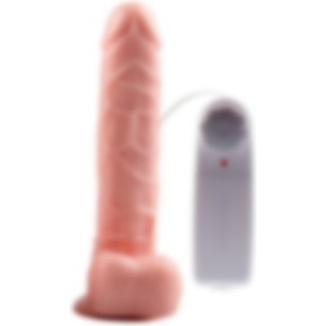 19 cm Kumandalı Gerçekçi Titreşimli Dildo Vibratör Penis Yumuşak Et Dokusu ile
