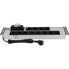 AMP Connect Connect 19" 2u 12'li Schuko Sigortalı Aluminyum Rack Kabin Grup Priz Pdu